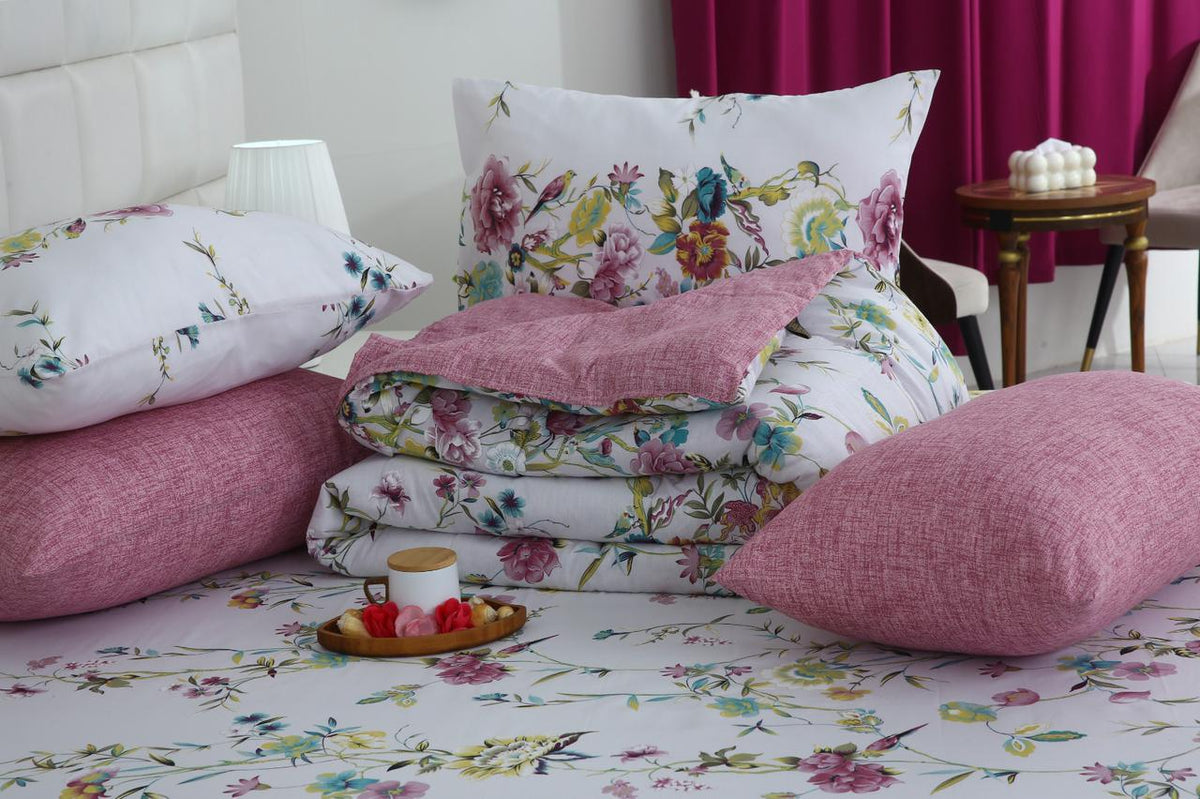 6 PCs Summer Comforter Set- COM007 Bed Spread Apricot