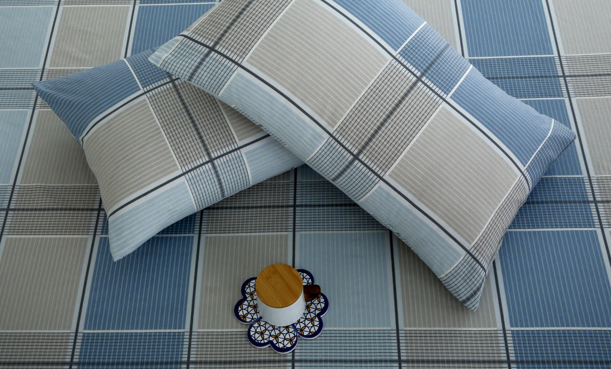 3 PCs Double Bed Sheet With Same Packing- Cobblestone BED SHEET Apricot