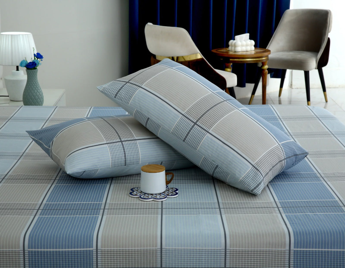 3 PCs Double Bed Sheet With Same Packing- Cobblestone BED SHEET Apricot