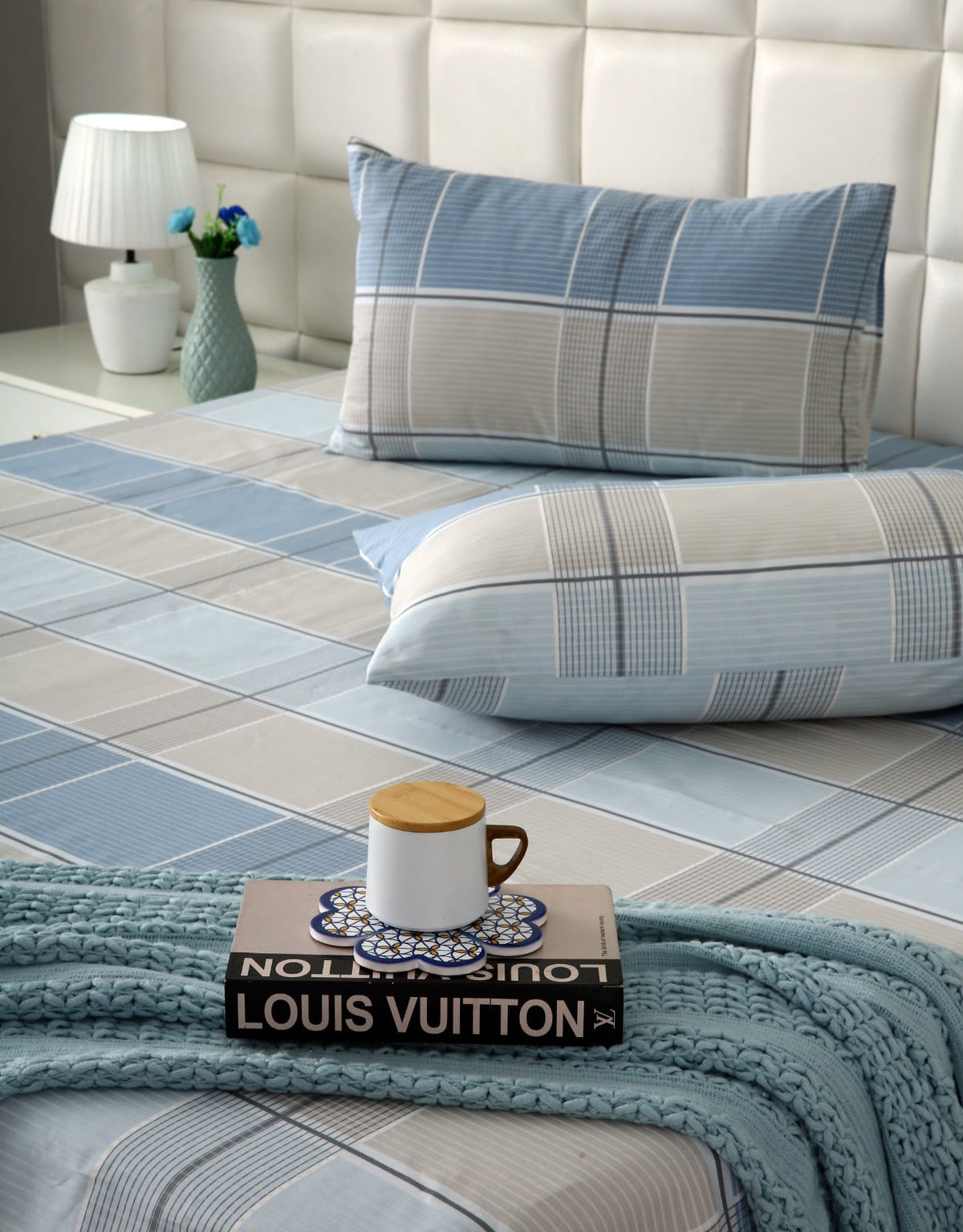 3 PCs Double Bed Sheet With Same Packing- Cobblestone BED SHEET Apricot