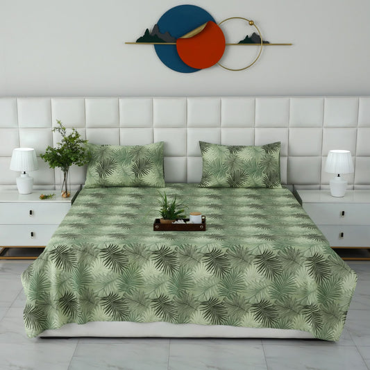 3 PCs Double Bed Sheet With Same Packing- Leaved Vanilla BED SHEET Apricot