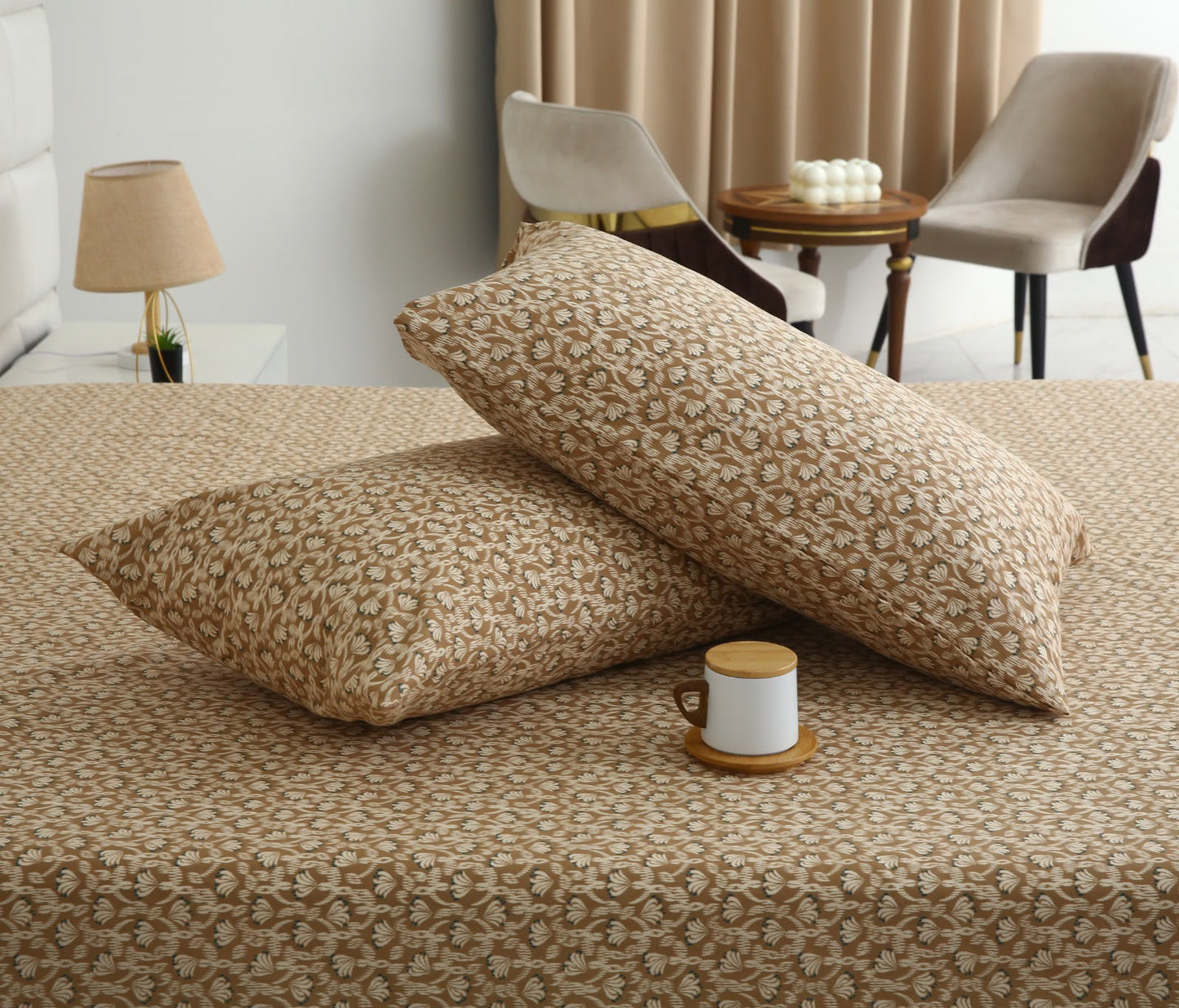 3 PCs Double Bed Sheet With Same Packing- Ecru