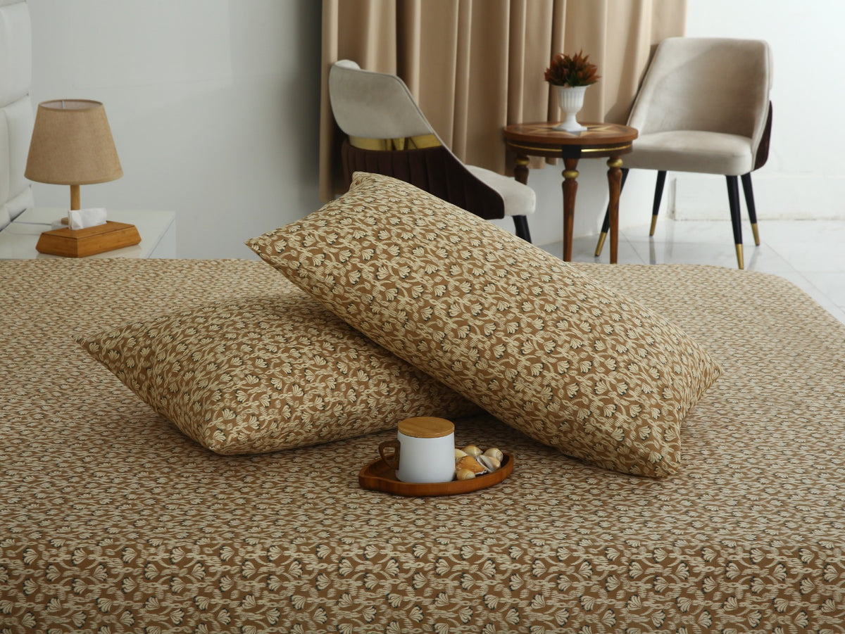 Fitted Bed Sheet- PFT0283 Fitted Sheets Apricot
