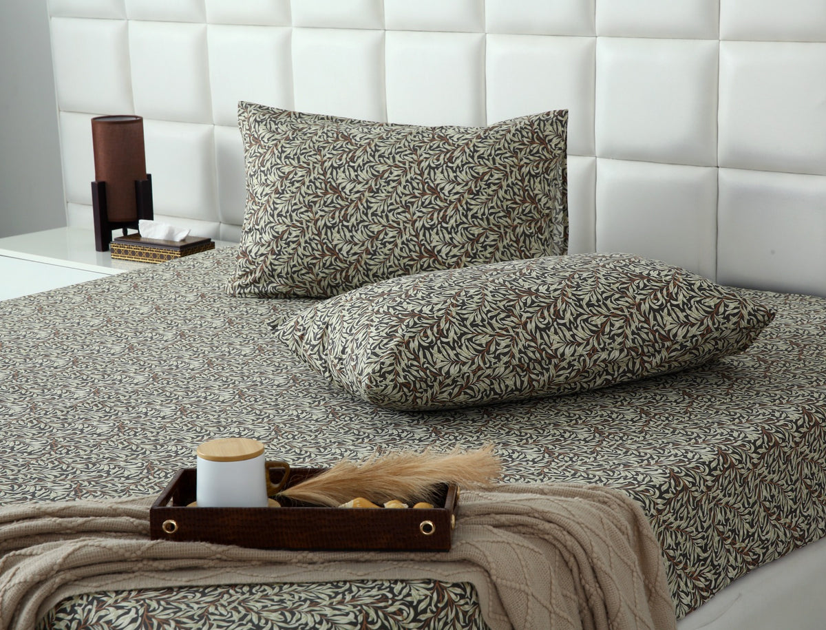 Fitted Bed Sheet- Brown Jewel Fitted Sheets Apricot