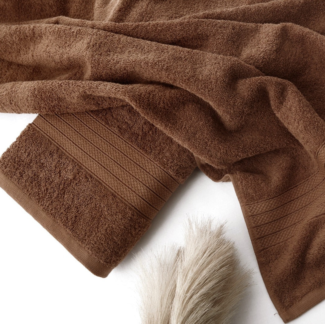 1 PC 100% Cotton Towel (16080)- Sudan Brown Bath Towels & Washcloths Apricot