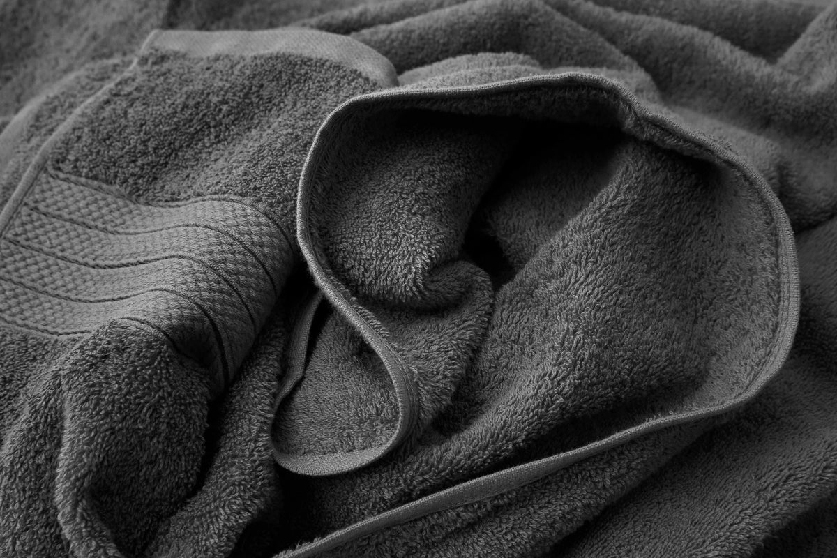 1 PC 100% Cotton Towel (16075)- Charcoal Grey Bath Towels & Washcloths Apricot