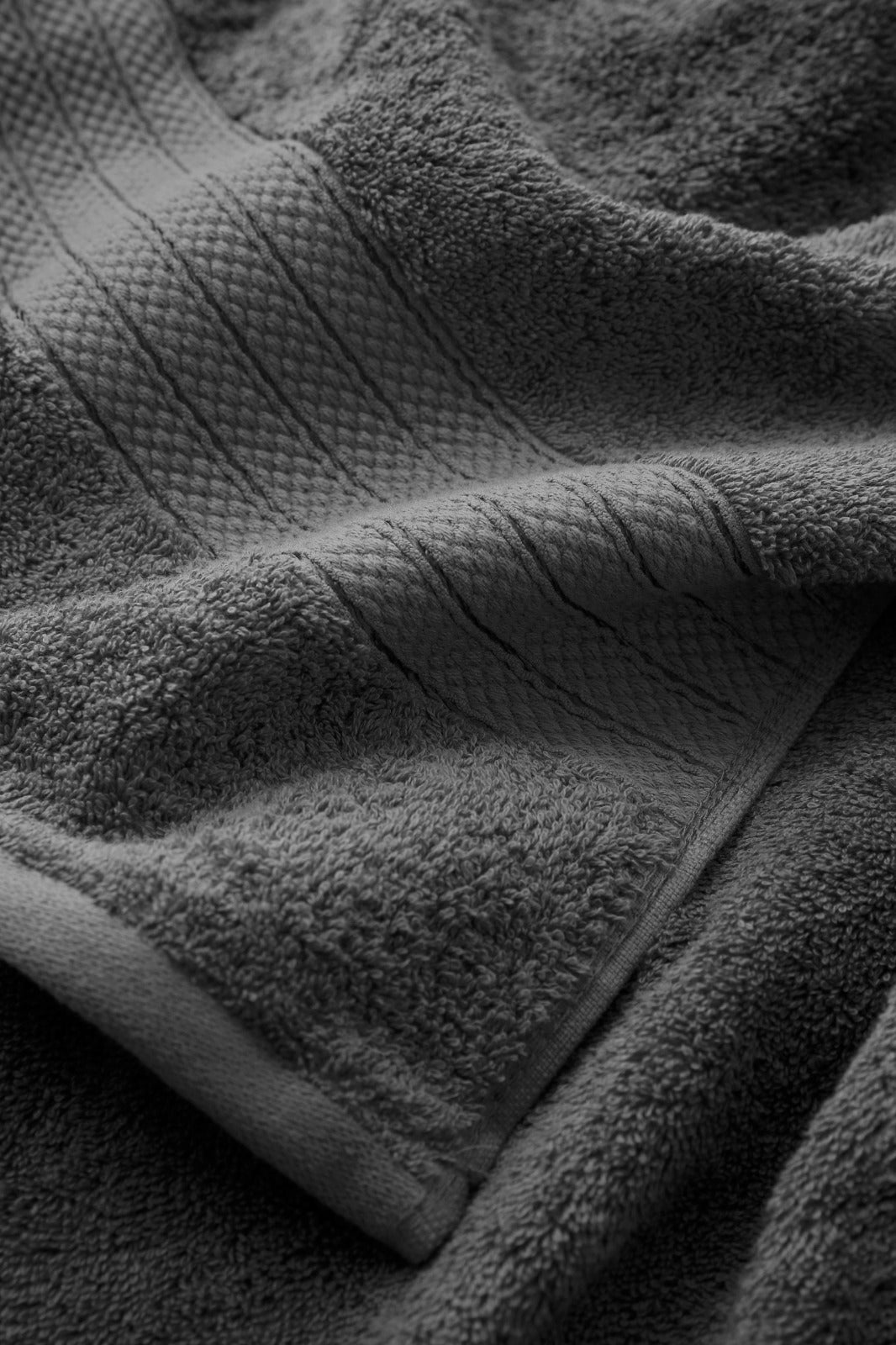 1 PC 100% Cotton Towel (16075)- Charcoal Grey Bath Towels & Washcloths Apricot