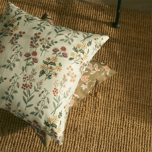 4 PCs Digital Printed Cotton Cushions-Honey Bee Garden cushions Apricot