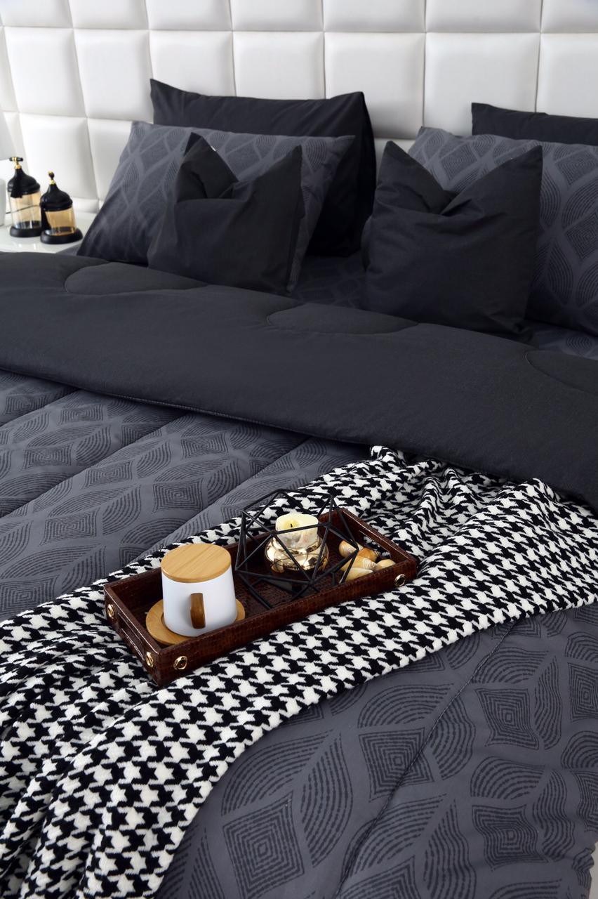 8 PCs Winter Comforter Set-Ash Black