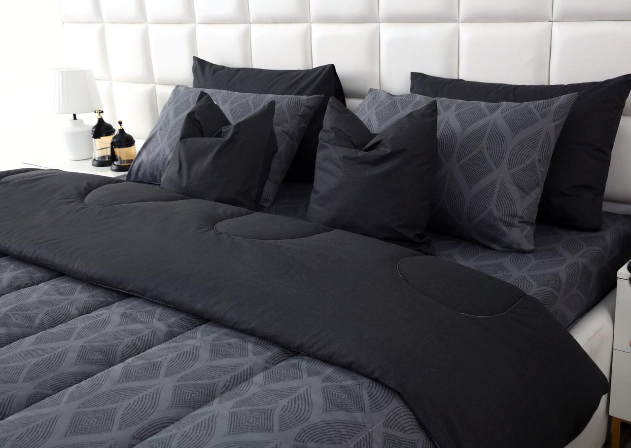 8 PCs Winter Comforter Set-Ash Black