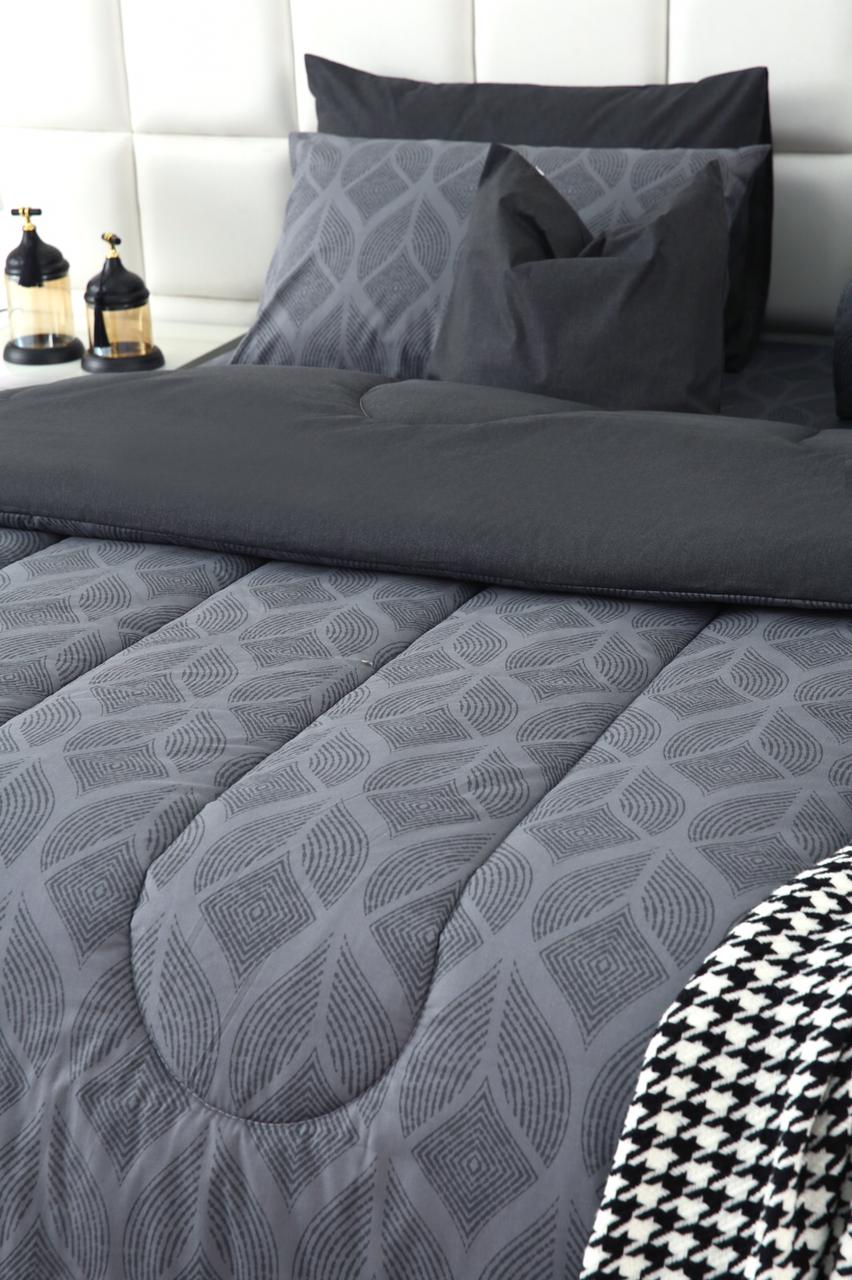 8 PCs Winter Comforter Set-Ash Black