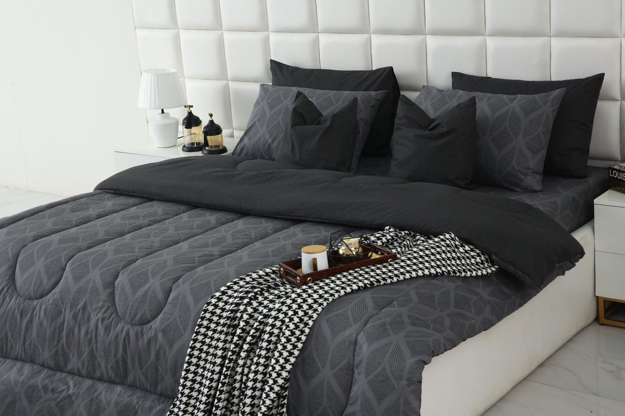 8 PCs Winter Comforter Set-Ash Black