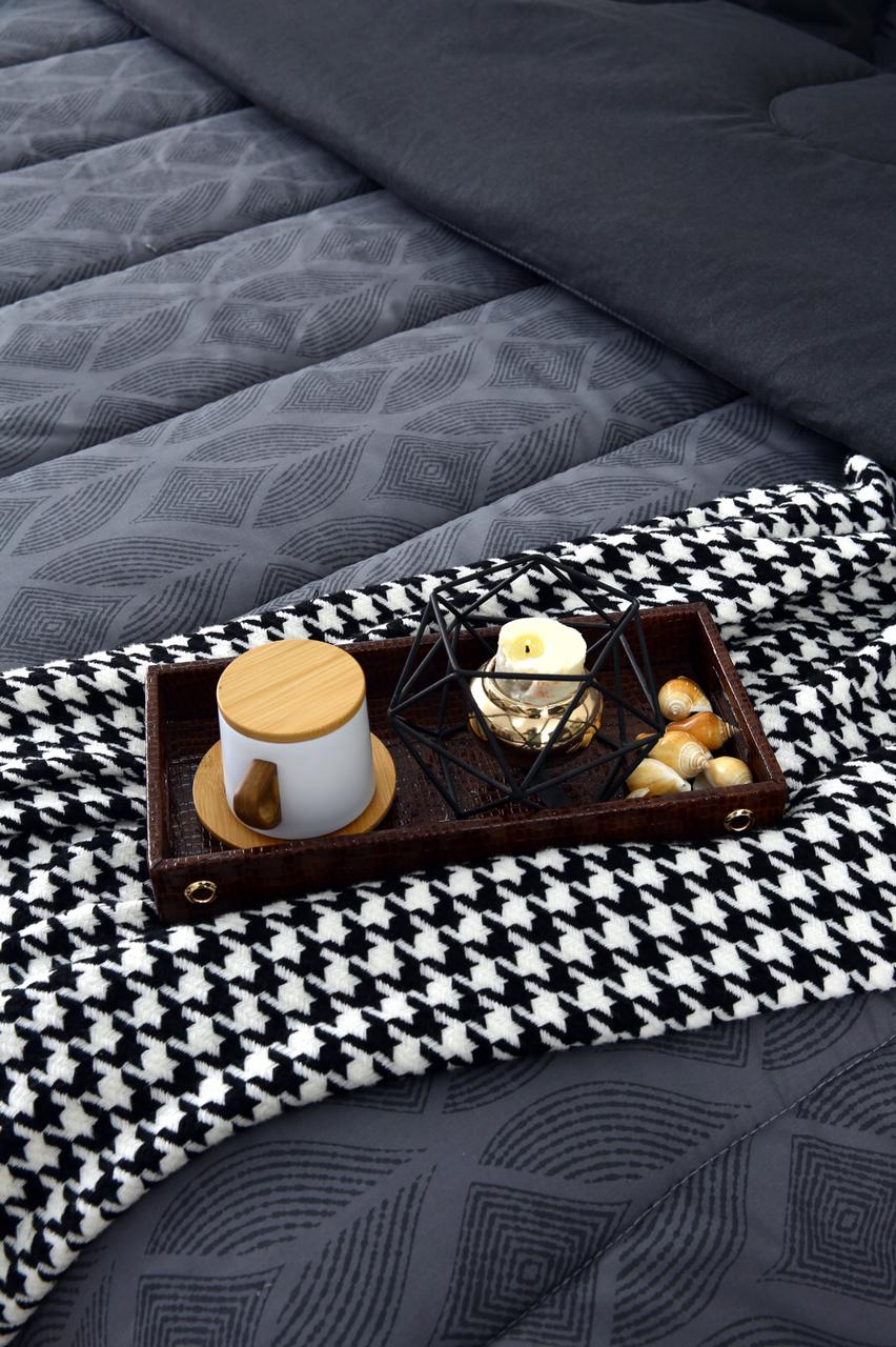 8 PCs Winter Comforter Set-Ash Black
