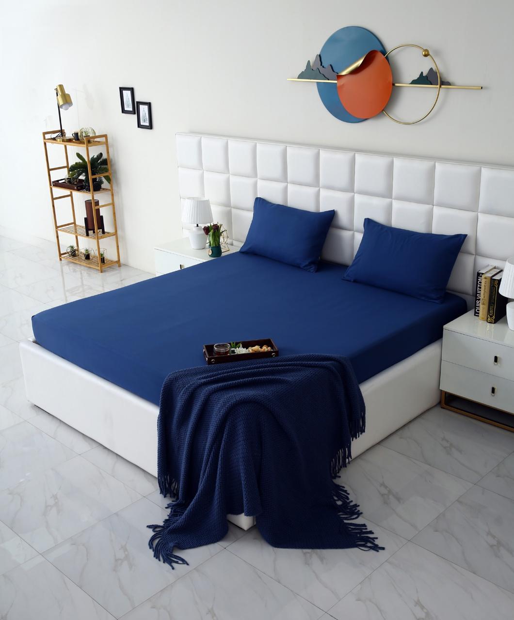 100% Water Replant Fitted Sheet-Blue