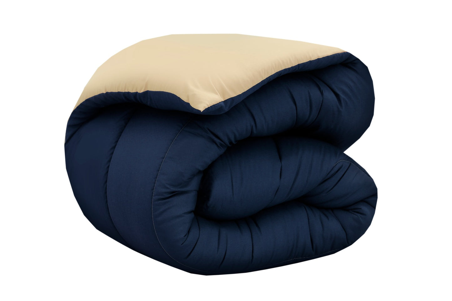 1 PC Single Comforter-Blue Over Beige Comforters Apricot