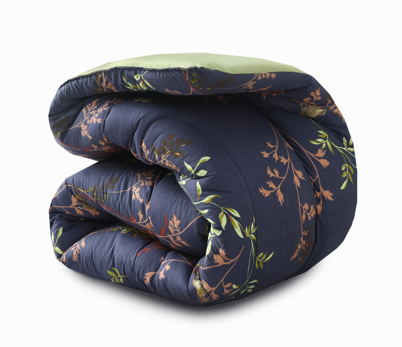 1 PC Single Comforter-Retro Leaf Comforters Apricot