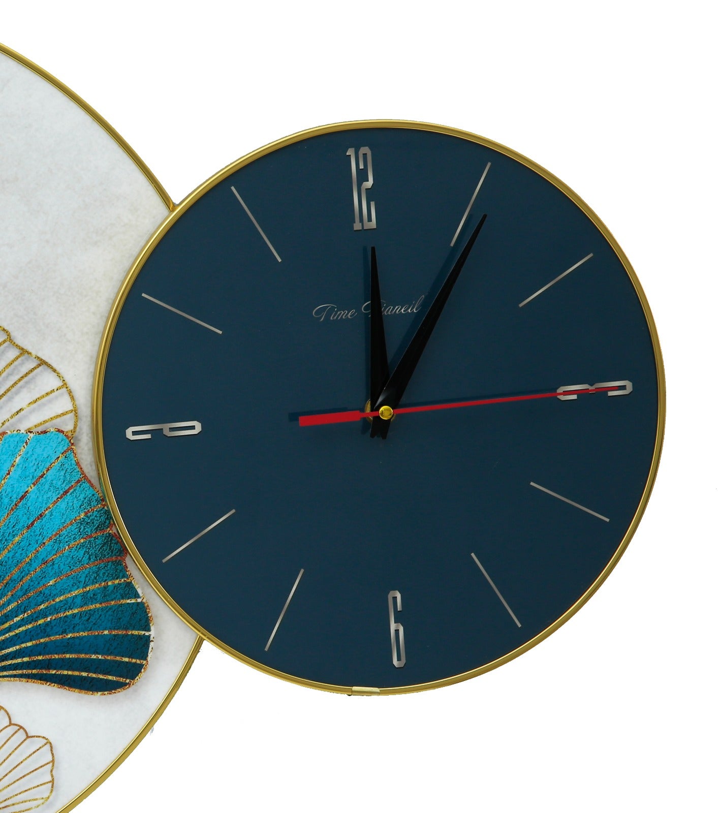 White Ginkgo Frame5357 with Clock Clock Apricot