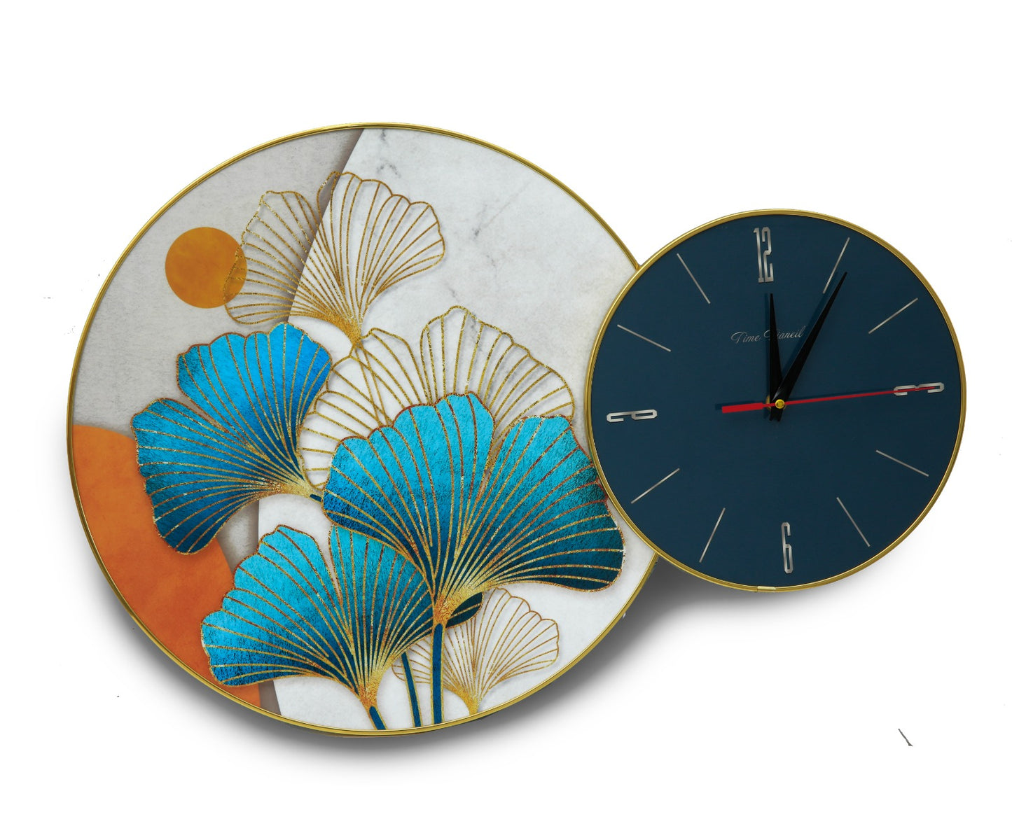 White Ginkgo Frame5357 with Clock Clock Apricot