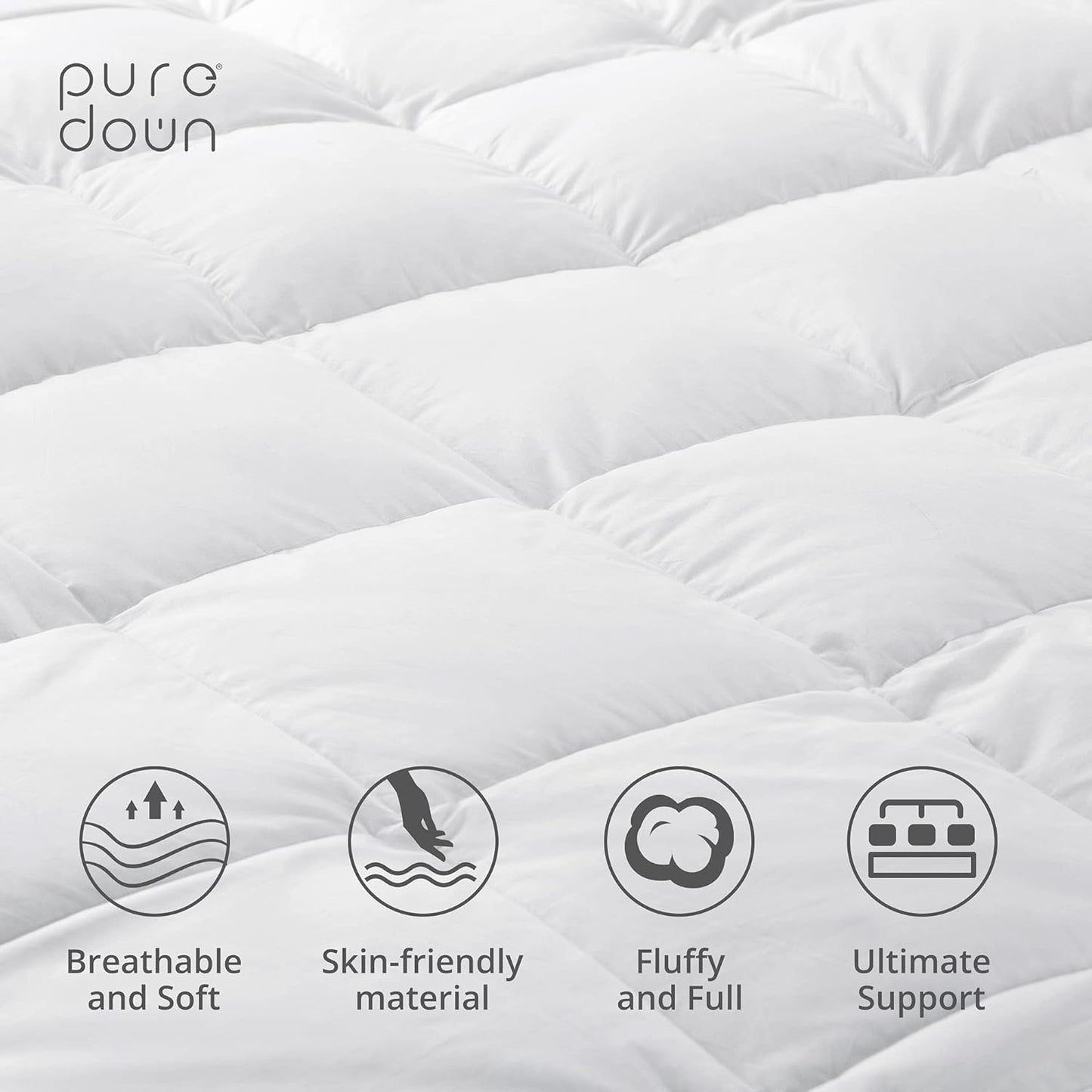 Winter Mattress Topper 550 GSM- White Comforters Apricot