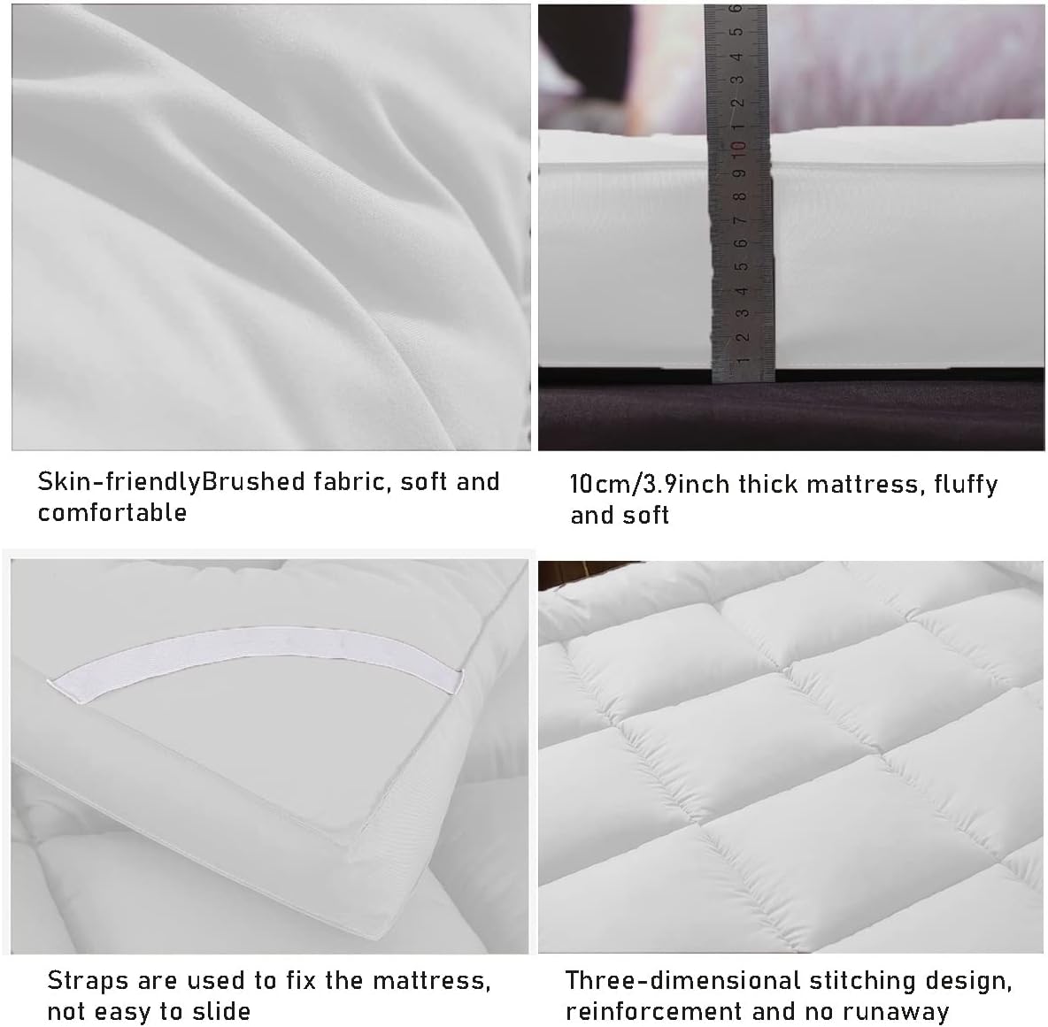 Winter Mattress Topper 550 GSM- White Comforters Apricot