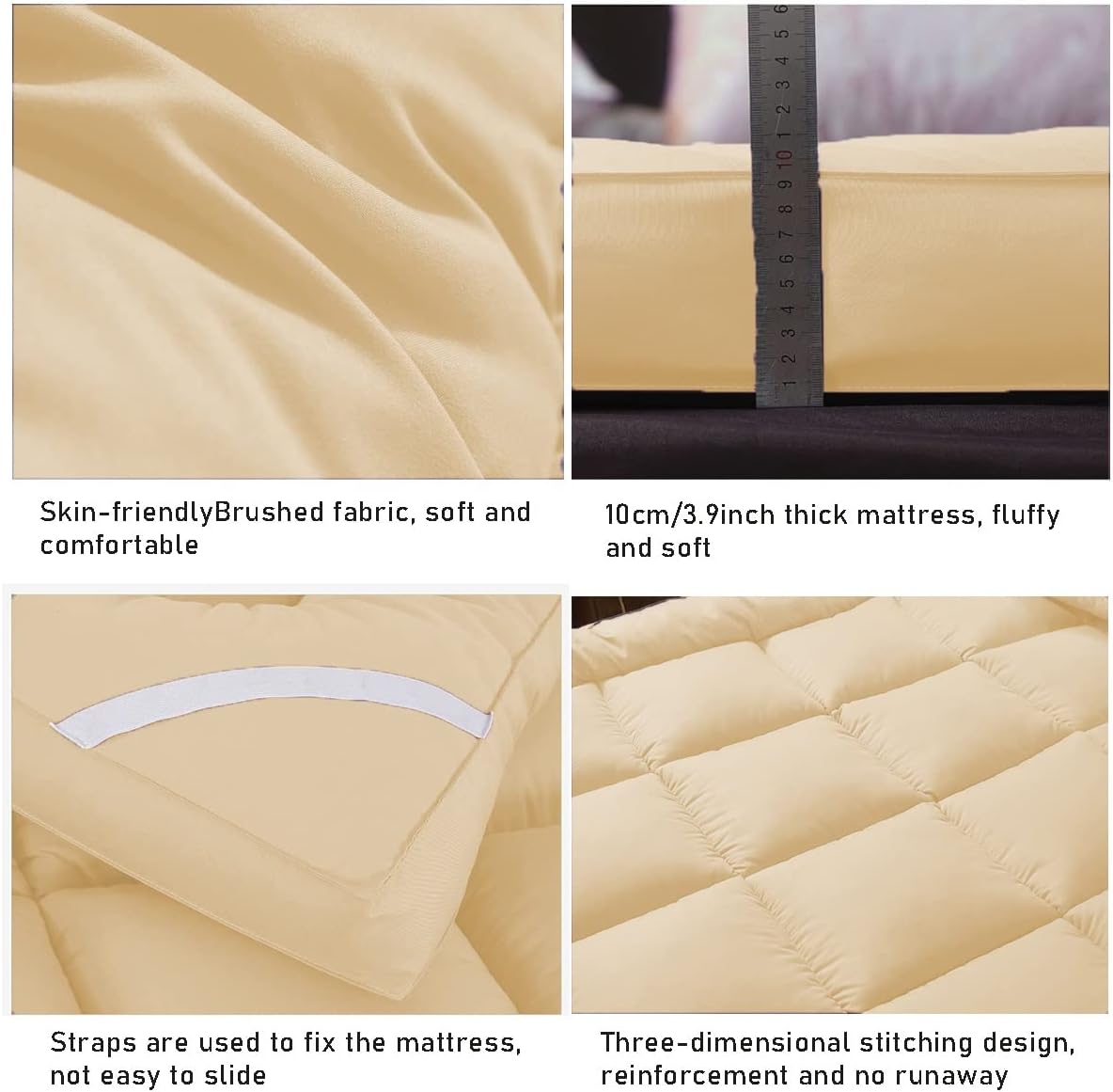 Winter Mattress Topper- 550 GSM Beige Comforters Apricot