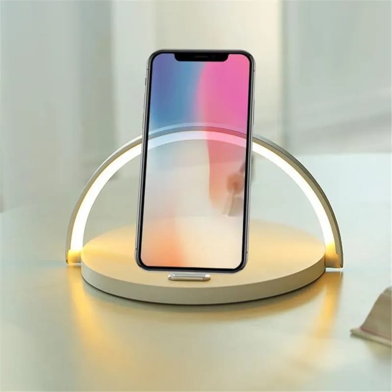 Wireless Charger Fast Charging Pad and LED Lamp-SA2405-185 Apricot