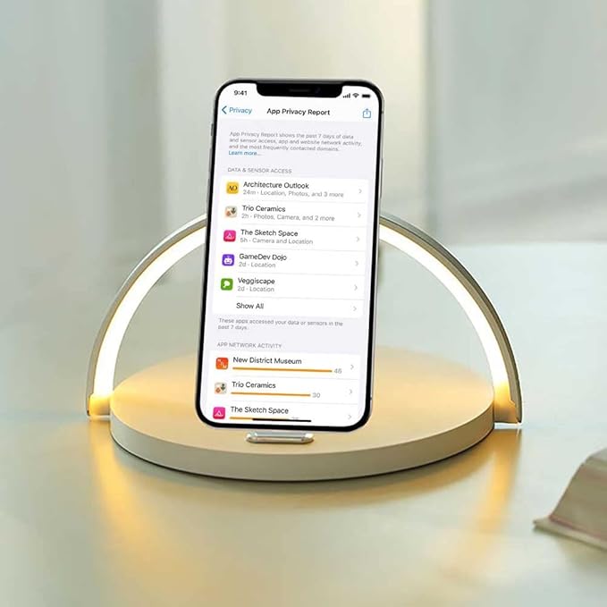 Wireless Charger Fast Charging Pad and LED Lamp-SA2405-185 Apricot