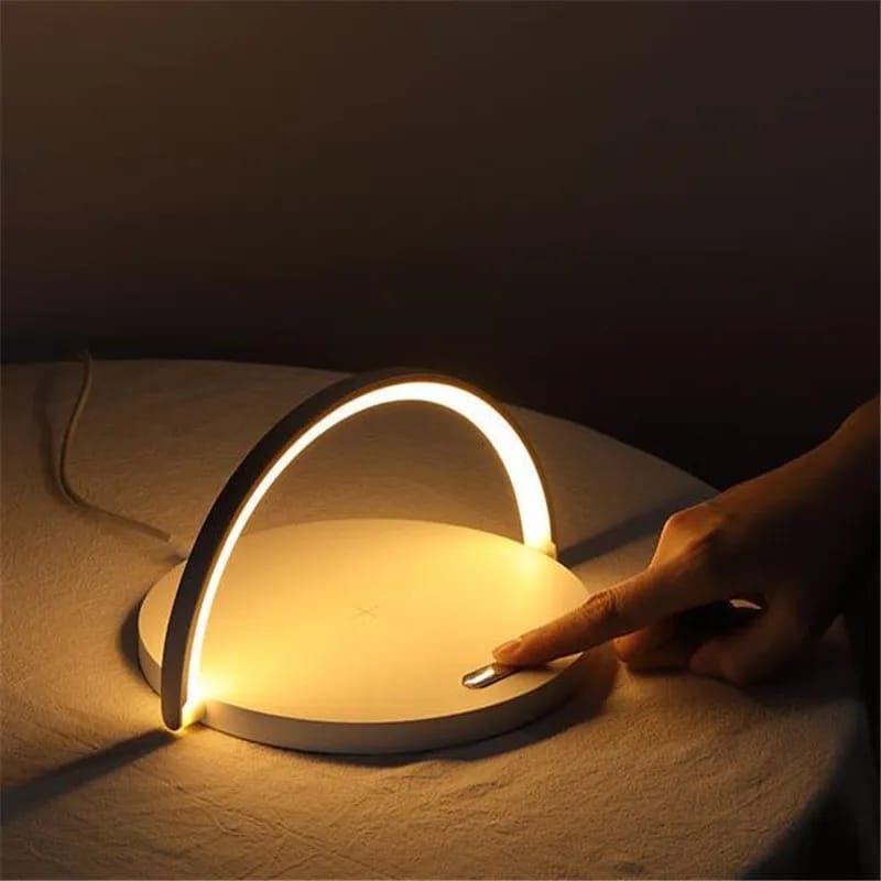 Wireless Charger Fast Charging Pad and LED Lamp-SA2405-185 Apricot