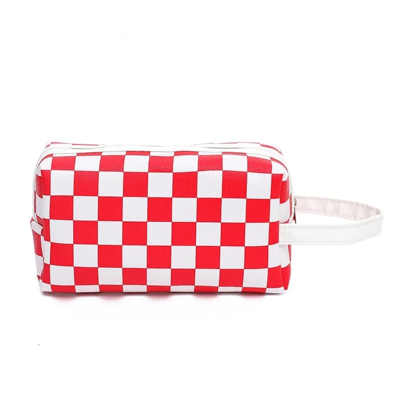 Women Waterproof PU Leather Cosmetic Storage Bags Chess-SA2405-115 Cosmetic Organizer Apricot