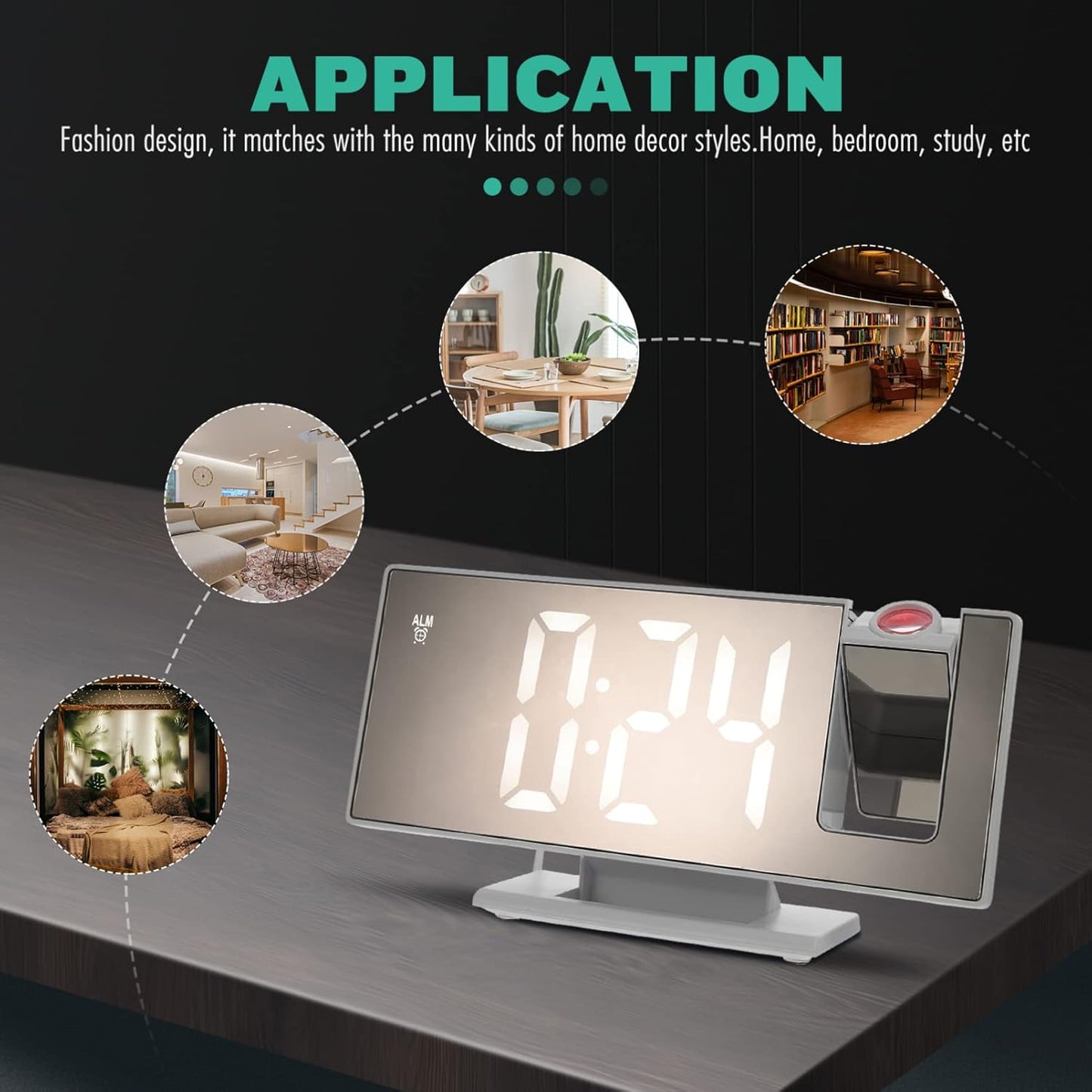 Wooden Style Projection Digital Alarm Clock-SA2405-227 Clock Apricot