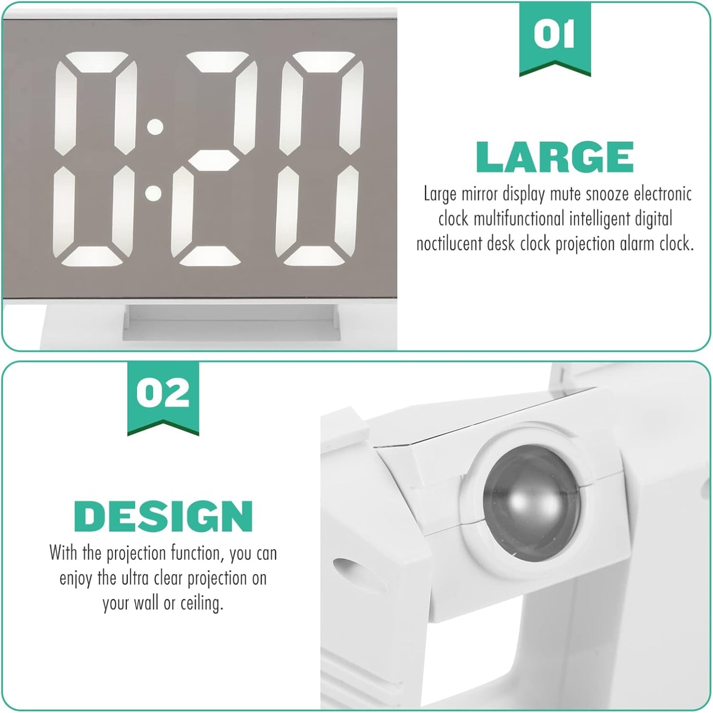 Wooden Style Projection Digital Alarm Clock-SA2405-227 Clock Apricot