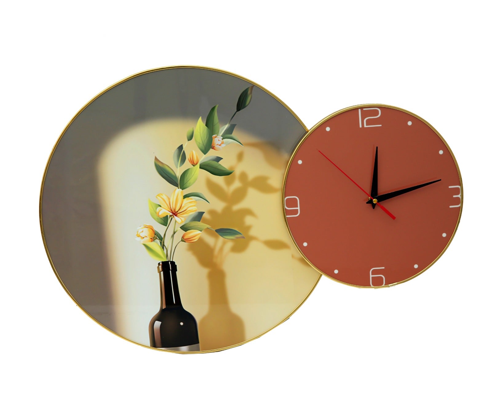 Yellow Tulip Frame with5357 Clock Clock Apricot