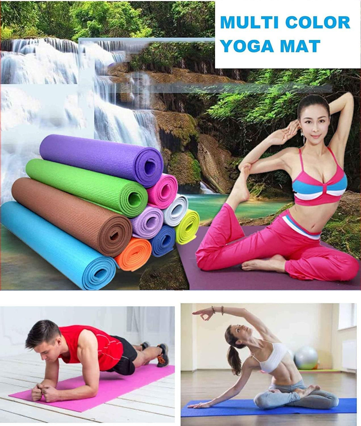 Yoga mat for Exercise and Fitness-Pink(SA2553-14) Rugs Apricot