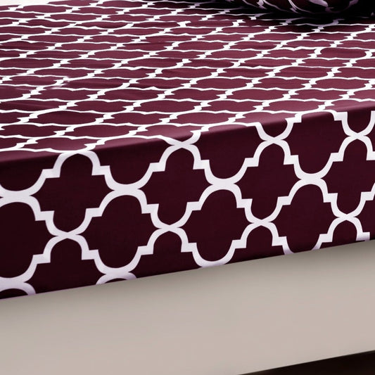Zipper Mattress Cover Printed-Plum Geometric Protectors Apricot