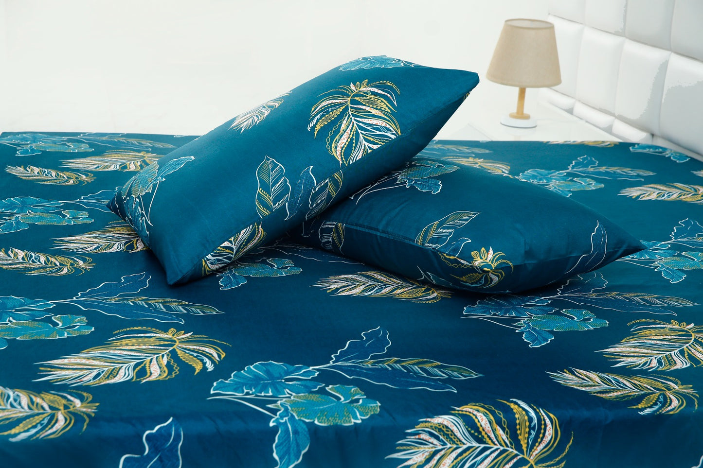 2Pcs Single Bed Sheet-Caulifower single bed sheet Apricot