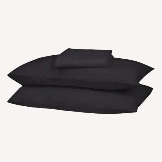 2Pcs Dyed Single Bed Sheet-Black single bed sheet Apricot