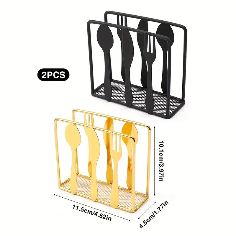 Metallic Napkins & Tissue Holder-Cutlery(SA2408-136) Tissue Box Apricot
