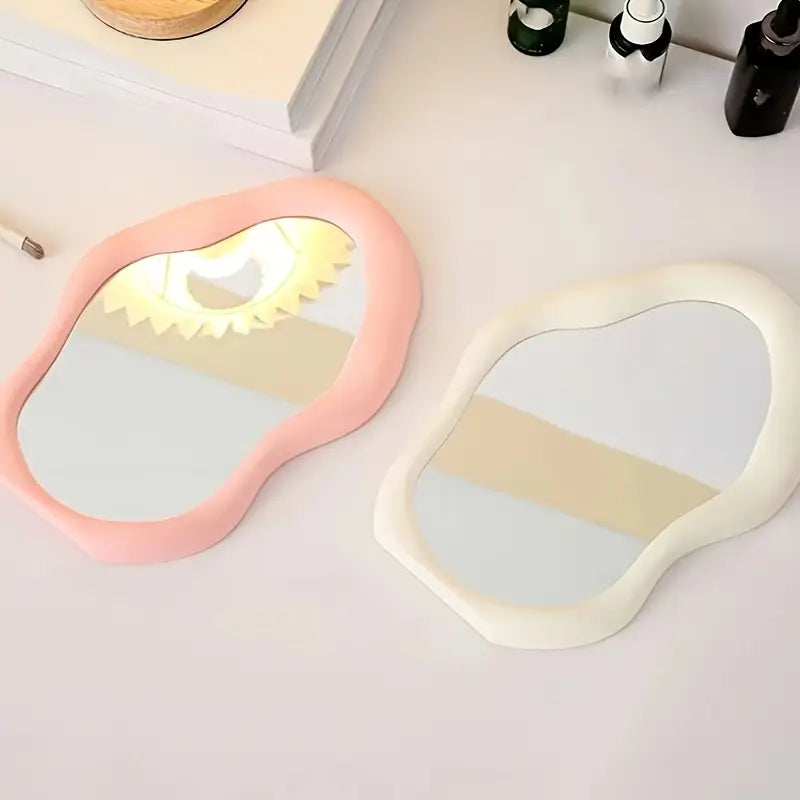 Cloud Makeup Mirror With Stand-SA2408-211 Mirror Apricot