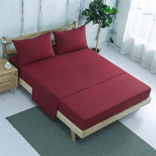 Fitted Bed Sheet Dyed-Maroon Fitted Sheets Apricot