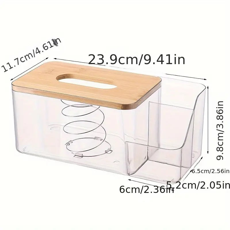 1 Pc Built-in Spring Tissue Box-(5320)Transparent
