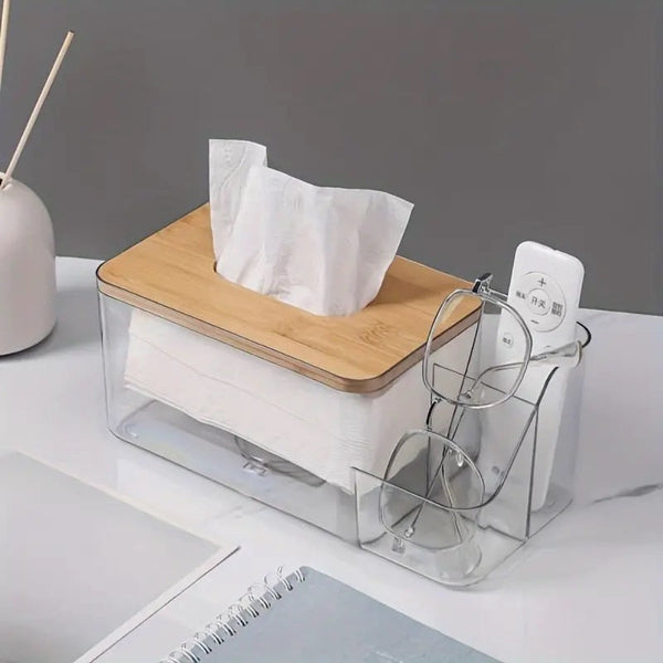 1 Pc Built-in Spring Tissue Box-(5320)Grey