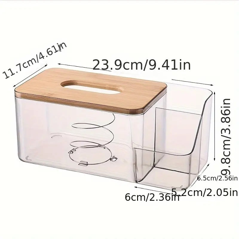 1 Pc Built-in Spring Tissue Box-(5320)Transparent