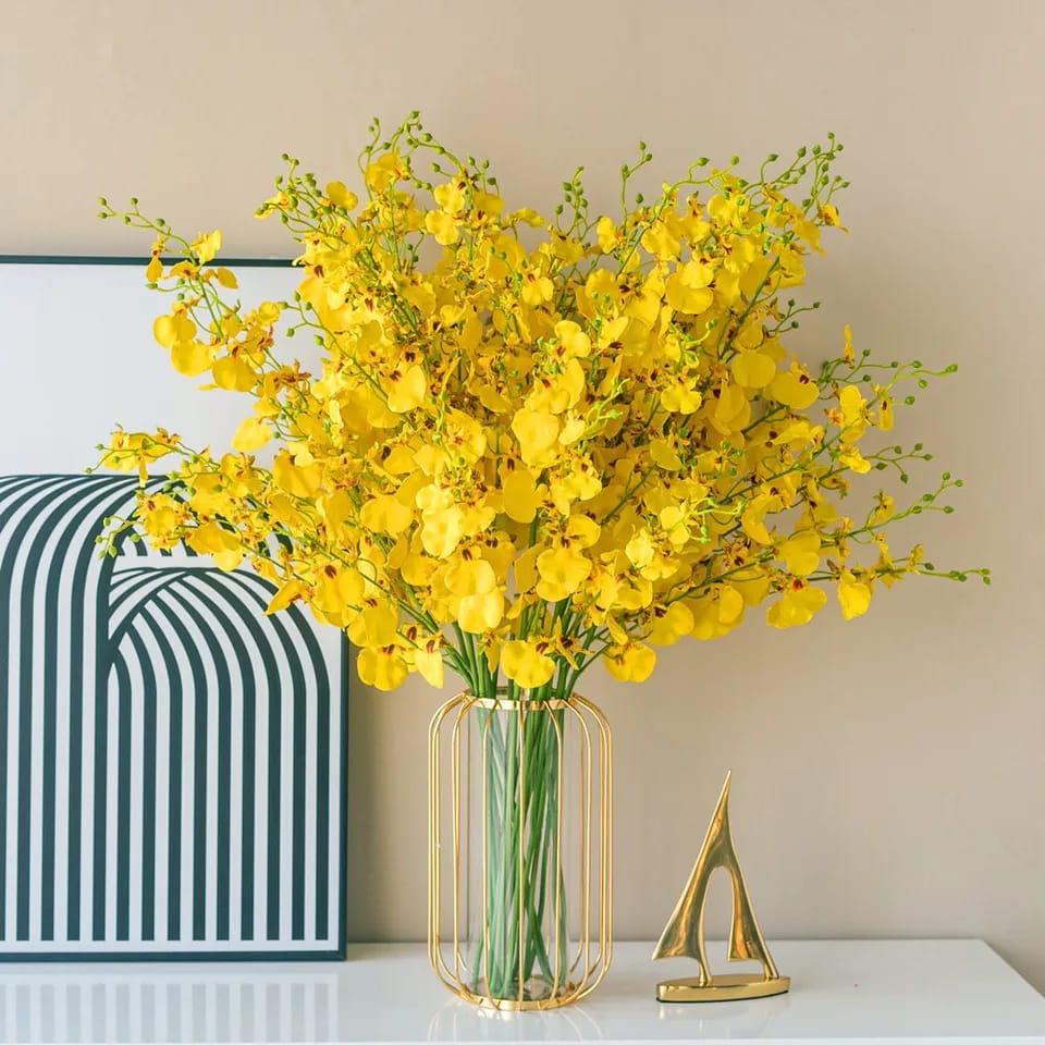 1 PC Modern Metal Vase- Lantern Shape candle stand Apricot