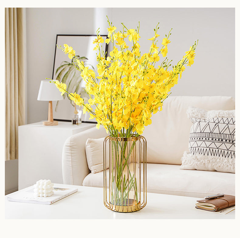 1 PC Modern Metal Vase- Lantern Shape candle stand Apricot