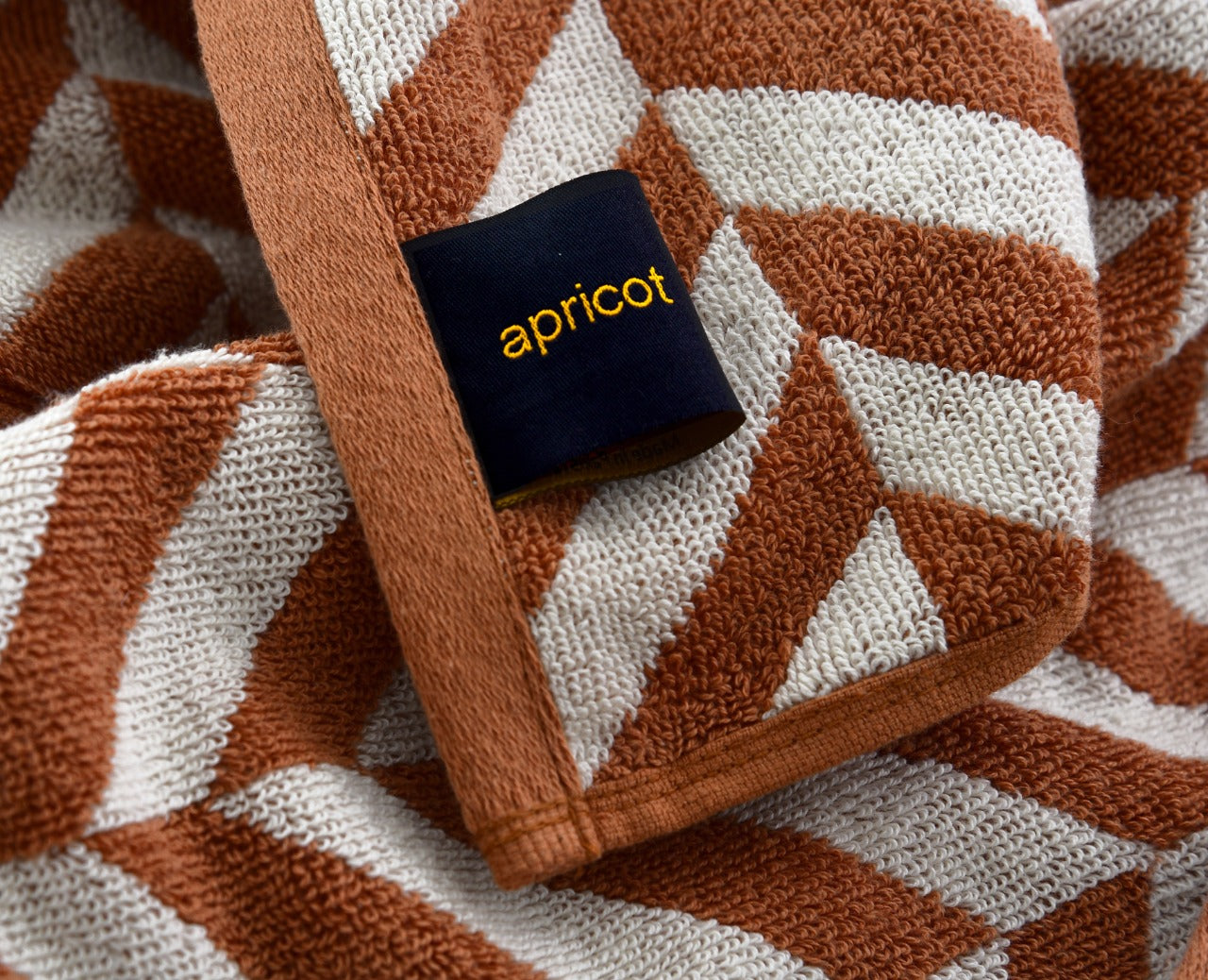 2 PCs Bath Towel Yarn Dyed-14916Brown Chevrons Bath Towels & Washcloths Apricot