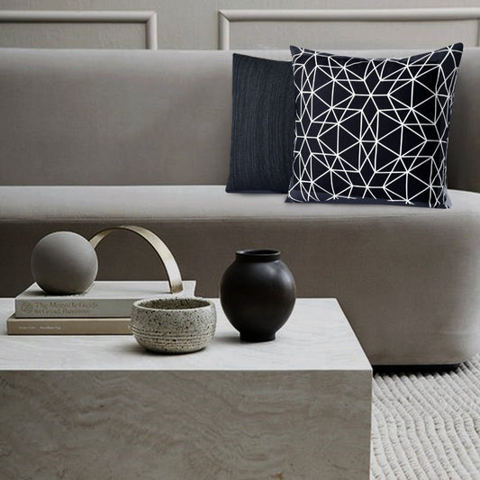 2 PCs Luxury Cushion Set-Black Work Chair, Floor & Bed cushion Apricot