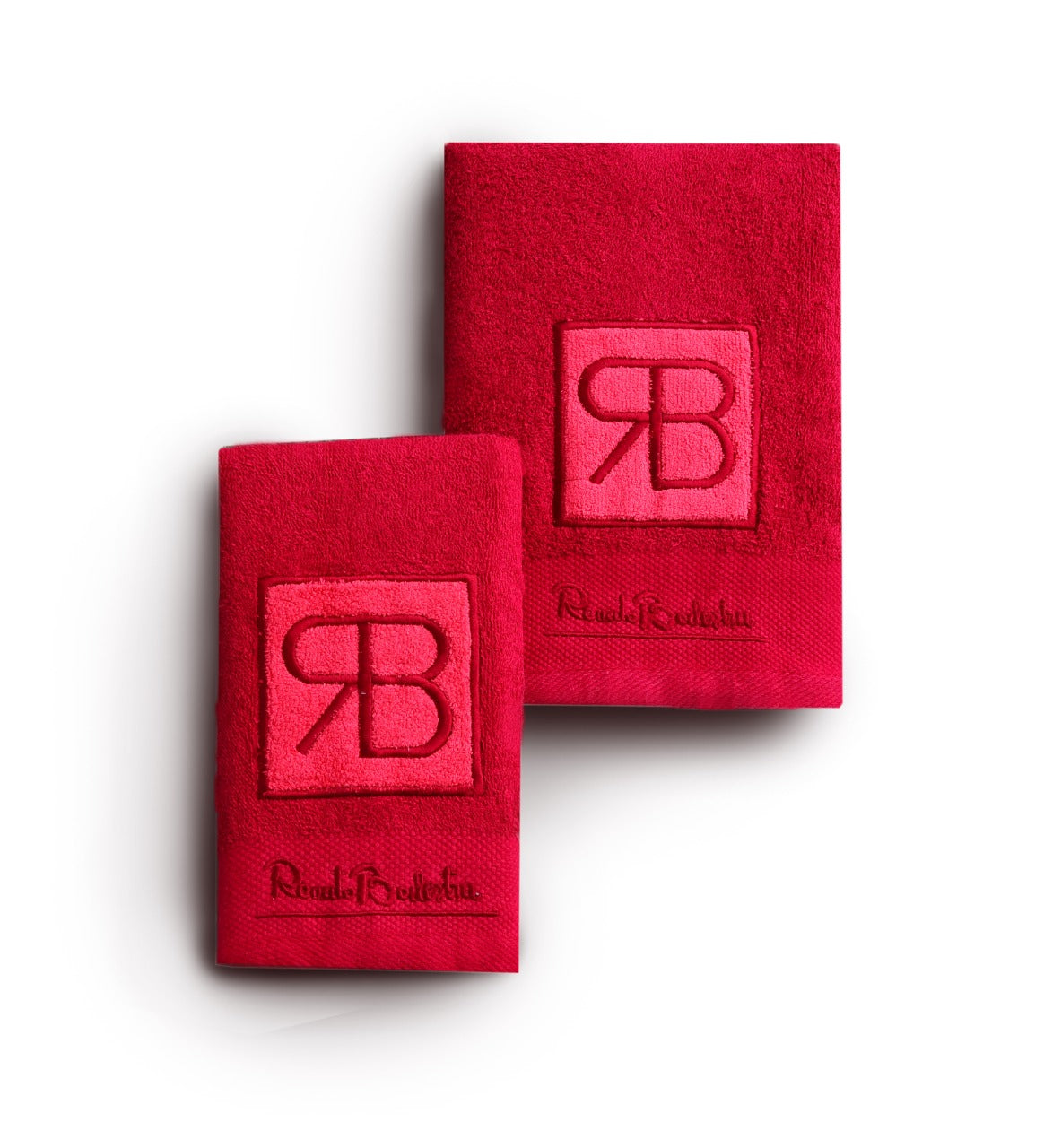 2 PCs RB Embroidered Kitchen Towels- Red Apricot