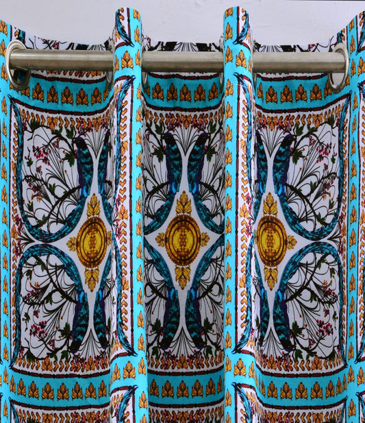 2 PCs Room Curtains-Luxurious frames Curtains Apricot