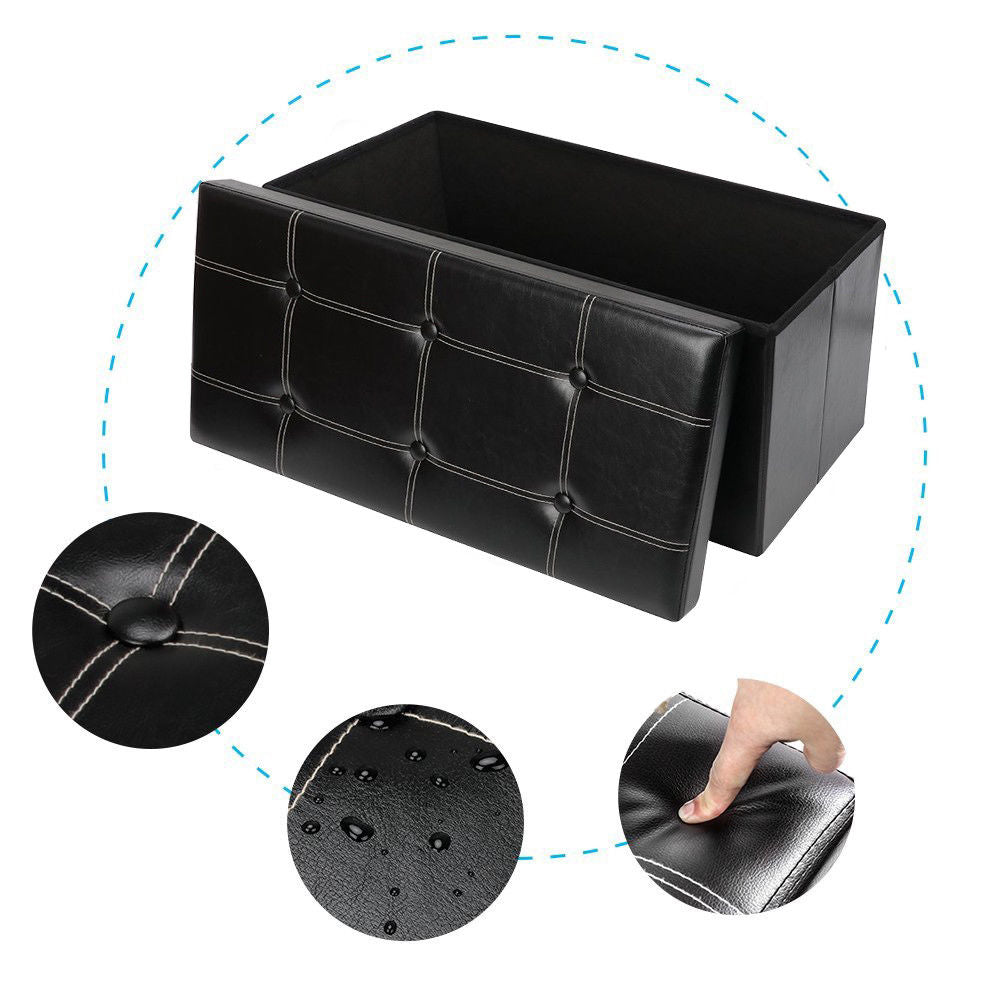 2 Seater Modular PU Leather Folding Storage (2463) - Black Apricot
