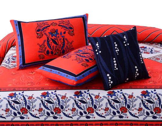 4 PCs Digital Printed Bed Sheet-ADPB-02 Bed Sheets Apricot